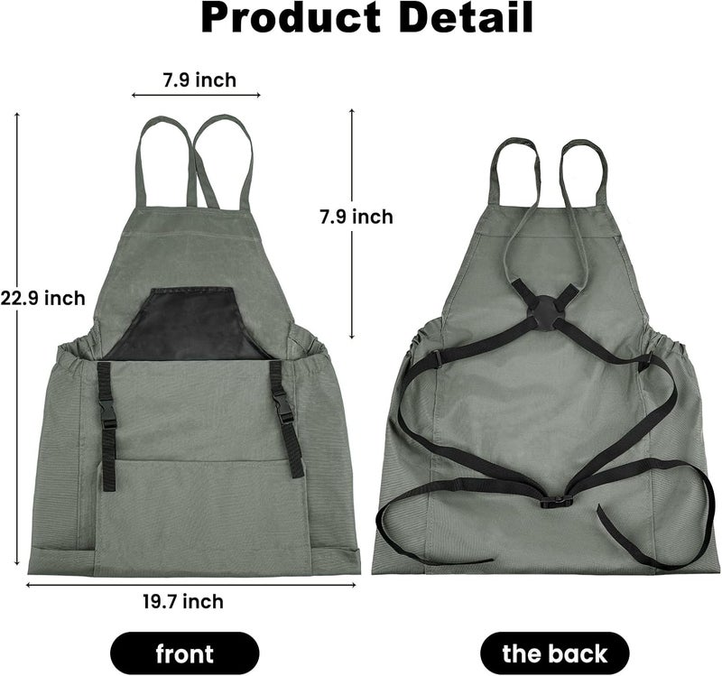 Talkson Gardening Apron, Garden Apron with Quick Release Pockets,Water Resistant Oxford with Adjustment Cross Strap,Farm Work - Image 2